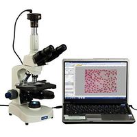 OMAX 40X-2000X Trinocular Phase Contrast Compound Microscope with Turret Phase Contrast Kit and 9.0MP USB Camera