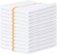Superior Home 16x19 Terry Bar Mop Towel 24 Pack, White with Gold Stripes Kitchen Cleaning Towels, Restaurant Towels, Rags for Home, Kitchen, Bars, 30 Oz Commercial Grade (Gold)
