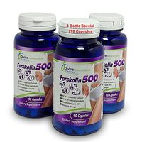 Forskolin 500 Coleus Forskohlii (3Pack Special) 2000mg Supplement of Pure Forskohlii 20% Standardization Formula All-Natural Herbal Weight Management Belly Buster *Made in the USA* Skinny Pill Sale 3X