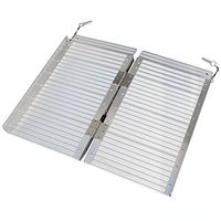 Veryke 2 FT Portable Folding Wheelchair Ramps Non-Skid Aluminum Single Fold Wheelchair Loading Traction Threshold Ramp with Ribbed Surface and Carrying Handle, Holds up to 600 lbs