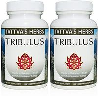 Organic Tribulus Terrestris Holistic Extract - Boost Testosterone, Libedo, Mood & Stamina - 500 mg. 240 Vcaps Non GMO Nutritional Supplement - 2 Month Supply from Tattva's Herbs