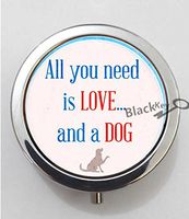 BlackKey All You Need is Love and a Dog 3-Compartment Decorative Pocket Gift Box Case Organizer for Pill, Color 1 -568