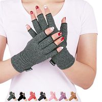 Arthritis Compression Gloves Relieve Pain from Rheumatoid, RSI,Carpal Tunnel, Hand Gloves Fingerless for Computer Typing and Dailywork, Support for Hands and Joints (Gray, Small)