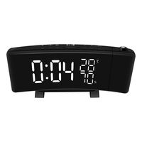 Projection，Alarm Clock Digital Date Snooze Color LED Display FM Radio Multi Functions Use With Time Projection Projector（Black）Boens