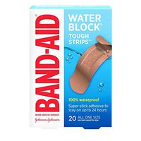 Band-Aid Brand Water Block Waterproof Tough Adhesive Bandages, All One Size, for Wound Care of Minor Cuts and Scrapes, 20 ct (Pack of 5)