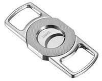 Personalized Visol Joaquin Grid Design Double Guillotine Cigar Cutter - Chrome with Free Laser Engraving