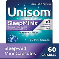 Unisom SleepMinis, Nighttime Sleep-aid, Diphenhydramine HCI, 60 Mini-Capsules (Pack of 6)
