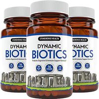 Probiotics 50 Billion CFU - 16 Strains, Prebiotic, Synbiotic - Stonehenge Health Dynamic Biotics - Lactobacillus Acidophilus, Delayed Release, Shelf Stable, Non-GMO Gluten Free Veggie Capsule (3 Pack)