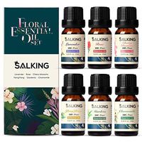 Floral Essential Oils Set, SALKING 100% Pure Floral Collection with Lavender, Rose, Ylang Ylang, Cherry Blossom, Chamomile, Gardenia Essential Oils For Diffuser, Fragrance, Massage, 6x10ML