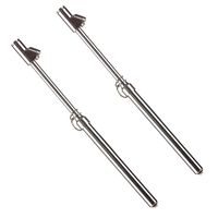 CZC AUTO Tire Pressure Gauge, Straight-on Foot Dual Head Chucks Auto Service Gage, Heavy Duty Air Gauge 10-150PSI 100-1000KPa for Car Truck RV Van (2 Packs, Silver)
