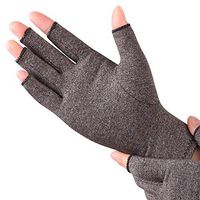 Arthritis Compression Gloves Fingerless Anti-Slip Alleviate Rheumatoid Pains, Ease Muscle Tension, Relieve Carpal Tunnel Ache for Women and Men (Gray, Meduim)