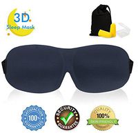 Soft Comfortable Eye Mask, Contoured 3D Sleep Mask with Adjustable Strap, Yoga Silk Bag for Woman Man Eyes Sleeping Travel Nap