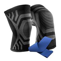 Verdoer Knee Compression Sleeve(1 Pair) - Knee Brace for Basketball, Weightlifting, Crossfit | Best Knee Pads and Support Braces for Women & Men | Resistance Band