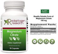 Magnesium Citrate | Readily Soluble Form of Magnesium | 150MG | Supports Energy Production Heart and Lung Function & Metabolism of Sugar and Carbs | 90 vegetarian capsules
