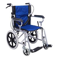 wheelchair Transport Chair Portable 16-inch Seat-Lightweight with Handbrakes-Swing-Away Foot Rests - Folding for Travel and Transport