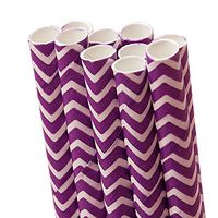 10 ct. Purple Chevron Paper Straw | Quantity: 10 | Length - 7 3/4" | Diameter - 1/4"