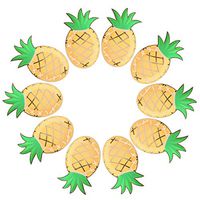 Cieovo 24 PCS Pineapple Plates Disposable Party Paper Plates Tableware Set for Birthday Baby Shower Wedding Barbecue Wine Party Hawaiian Luau Party Supplies