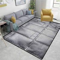 YucouHome Industrial Abstract Area Rug for Bedroom, Steel Panels Industrial Wall Theme Aluminum Background Futuristic Engineering Print, Fashionable High Class Living Dinning Room(8'x 10') Silver