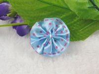 50pcs Polyester with a Ribbon Plus Point 1.5"Flower Appliques Bow (Blue)