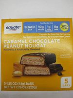 Equate Snack Bar, Caramel Chocolate Peanut Nougat, 5 Bars, Total Weight 7.76 oz (Pack of 2)