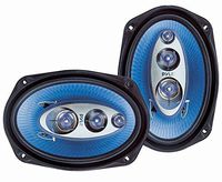 6" x 9" Car Sound Speaker (Pair) - Upgraded Blue Poly Injection Cone 4-Way 400 Watts w/ Non-fatiguing Butyl Rubber Surround 50 - 20Khz Frequency Response 4 Ohm & 1.25" ASV Voice Coil - Pyle PL6984BL