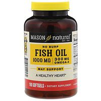 Mason Vitamins Fish Oil 1000 mg Omega-3 No Burp Softgels, 60 Count