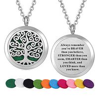 Stainless Steel Family Tree Design Aroma Therapy Aromatherapy Essential Oil Diffuser Necklace Locket Pendant