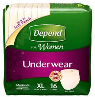 Depend Underwear for Women, Moderate Absorbency, Extra Large (XL), Case/68 (4/17s)