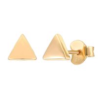 PAVOI 14K Gold Plated 925 Sterling Silver Earrings | Tiny Triangle Stud Earrings | Yellow Gold Stud Earrings for Women