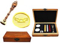 MNYR Vintage Love Heart Letter Wings Envelope Luxury Wood Box Rose Gold Metal Peacock Wedding Invitations Gift Card Paper Stationary Envelope Custom Wax Seal Sealing Stamp Stick Melting Spoon Box Set