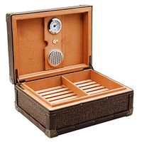 FEI JI Cigar Desktop Humidor Cigar Box - Cigar Box Pad Brown Cigar Humidification Box Cedar Wood Cigar Box Home 2 Layer 3 Layer Large Capacity Cigar Box (Color : A)