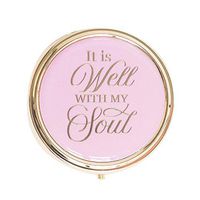 Mary Square Round Pill Case It is Well Purple Pink
