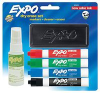 EXPO 80653 Low Odor Dry Erase Marker Starter Set Chisel Assorted 4/Set