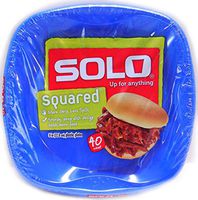 Solo Squared 9" Plastic Plates 40 CT - Blue