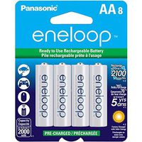 Panasonic BK-3MCCA8BA eneloop AA 2100 Cycle Ni-MH Pre-Charged Rechargeable Batteries, 8 Pack