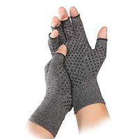 FITTOO Arthritis Compression Gloves Comfy Fit, Men & Women Open Finger & Anti-Slip Hand Compression Gloves for Joint Pain Symptom Relief, Ease Muscle Tension (Grey Anti - Slip)