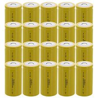 20x Exell D Size 1.2V 4000mAh NiCD Flat Top Rechargeable Batteries for high power static applications (Telecoms, UPS and Smart grid), electric mopeds, meters, radios, RC devices, electric tools