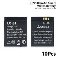 10Pcs 3.7V Rechargeable Li-ion Polymer Battery for Smart Watch DZ09 QW09 W8