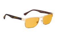 Blue Light Blocking Computer Glasses for Men with Half-rim (Gold, 0.00)