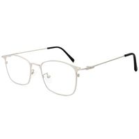 Livho Blue Light Blocking Glasses, Anti Glare UV Filter Square Metal Lightweight Computer Gaming Eyeglasses for Women Men - LI1804 (Silver Frame/Transparent Lens)