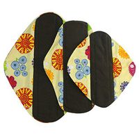 Ecurson Foldable Portable Reusable Bamboo Cloth Washable Menstrual Pad Mama Sanitary Towel Pad (L, Orange)