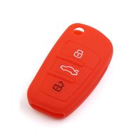uxcell Red Silicone Car Remote Flip Key Fob Cover Case for Audi A1 A3 A4L A6L Q7 Q5 Q3