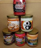 Smoke Odor Exterminator 13 oz Jar Candles Dragon's Blood Assortment, (6) Yin Yang, Rockabilly, Salted Caramel, Peace River, Trippy Hippie.