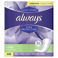 Always Xtra Protection Long Daily Liners Unscented 108 Count