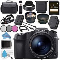 Sony Cyber-Shot DSC-RX10 IV DSCRX10M4/B Digital Camera + 128GB SDXC Card + NP-FW50 Lithium Ion Battery + 72mm 3 Piece Filter Kit + 72mm 2X Telephoto Lens (Renewed)