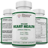 The Brilliant Factor Heart Health Supplement – Advanced Cardiovascular Support | Promotes Healthy Cholesterol Blood Pressure Sugar | Diet with Omega3 Fish Oil