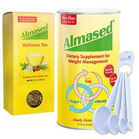 Almased Multi Protein Weight Management Supplement with Wellness Tea Bundle with Lumintrail Measuring Spoons Set of 4
