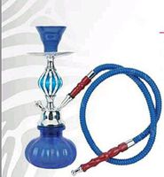 Zebra Smoke Starter Series: 11" 1 Hose Taj Mahal Pumpkin Hookah Combo Kit Set w/ Instant Charcoal (Like Three Kings Charcoal), Hydro Herbal Molasses(like Blue Mist), and Hookah Mouth Tips Smokes More Then Hookah Pen (Blue)