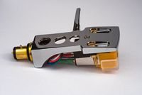 Mirror Chrome plated Headshell, cartridge and stylus, needle for Kenwood KD-2070, KD-5077, KD-550, KD-3100, KD-2055, L07D, KD-3077, KD-600, KD-500, PU-400, - MADE IN ENGLAND