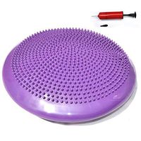 Balance Cushion Inflatable Air Stability Wobble Board Yoga Massage Pilates Seat Pad with Pump for ADHD Fitness Exercise Workout Posture Trainer(Purple)